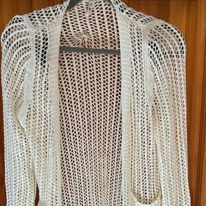 NWT Ivory POL Crochet Cardigan Small